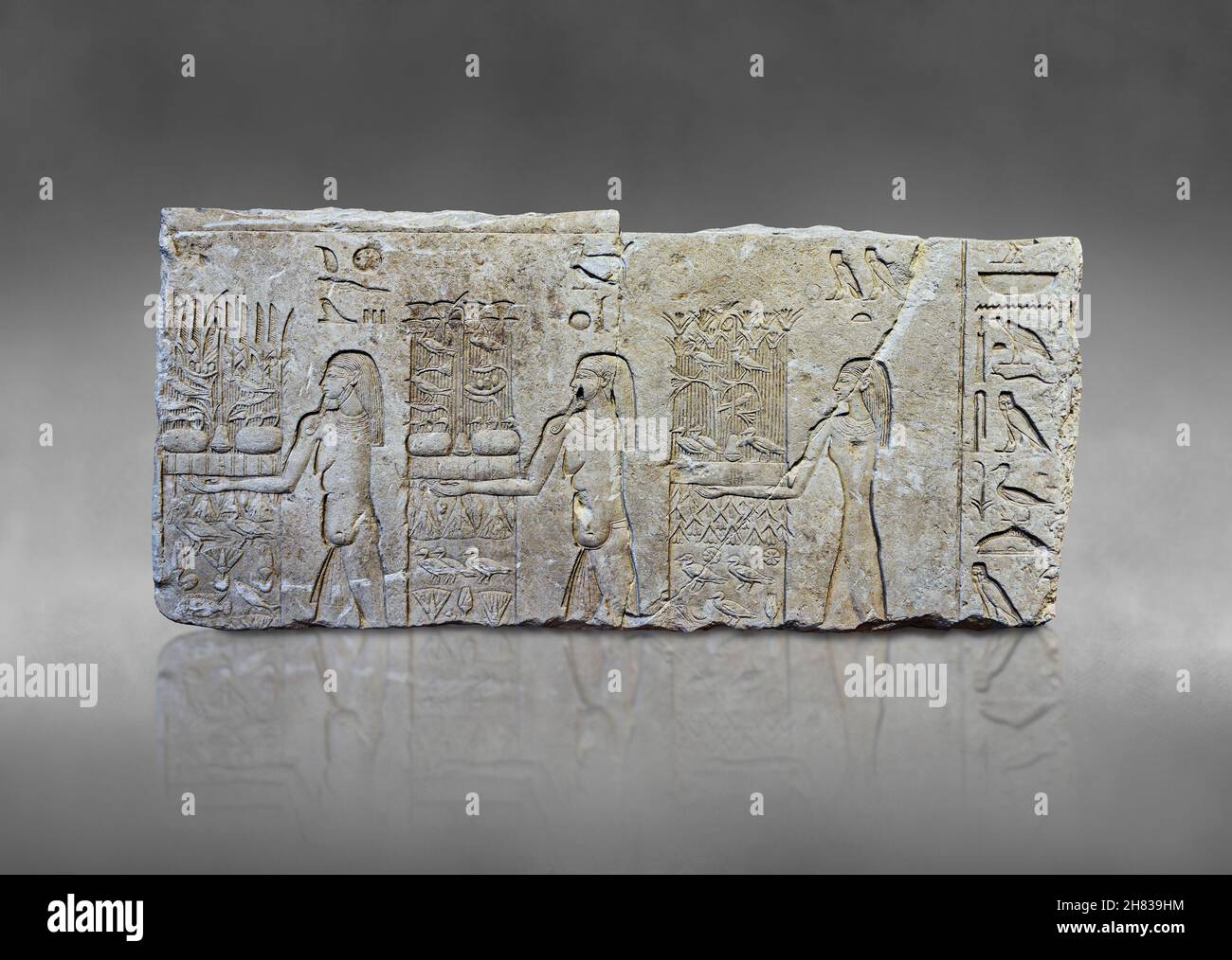 Altägyptische APIs-Tempelrelieftafel, 1290-1224 v. Chr., 19th Dynastie, Serapeum saqqara Kunsthistorisches Muesum Wien AS 5081/2, aus der Herrschaft von Ra Stockfoto