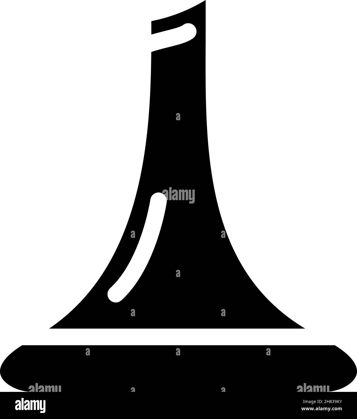 Glasdekanter für Wein Glyphe Symbol Vektor Illustration Stock Vektor