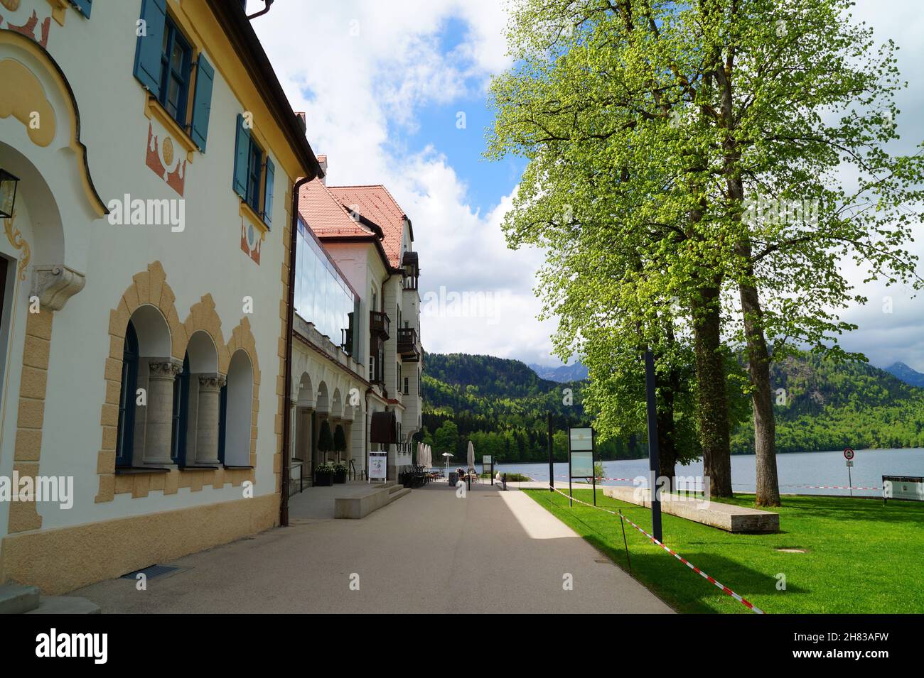 Das Museum der Bayerischen Könige in Hohenschwangau in den malerischen bayerischen Alpen am wunderschönen Alpsee in Allgäu, Bayern, Deutschland Stockfoto