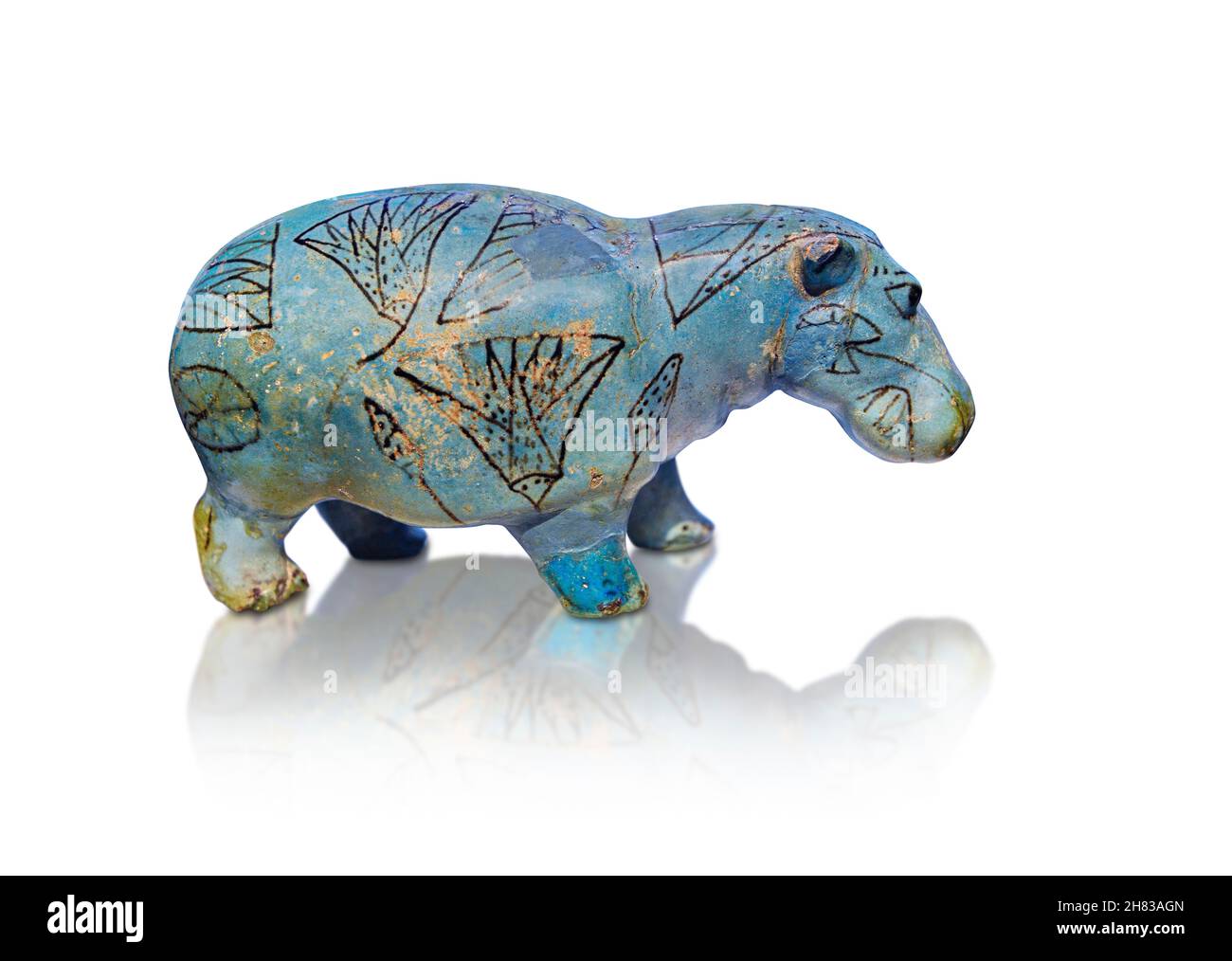 Ancinet ägyptische Fayencefigur eines Hippopotmus, 2000 - 1900 v. Chr., 11-12th Dynastie. Kunsthistorisches Museum Wien ALS 4211. Höhe 11cm. Dieser Typ Stockfoto