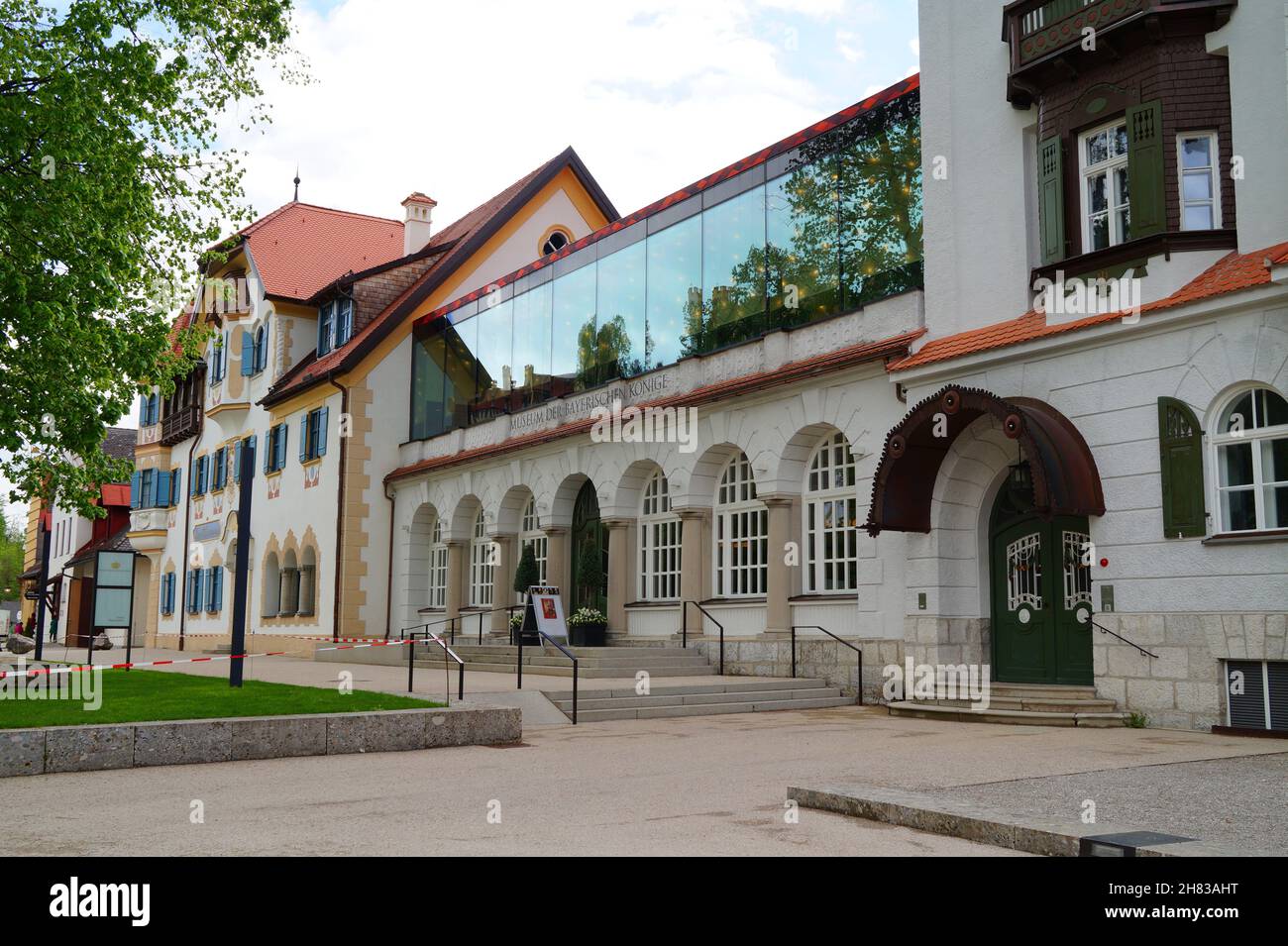 Das Museum der Bayerischen Könige in Hohenschwangau in den malerischen bayerischen Alpen am wunderschönen Alpsee in Allgäu, Bayern, Deutschland Stockfoto