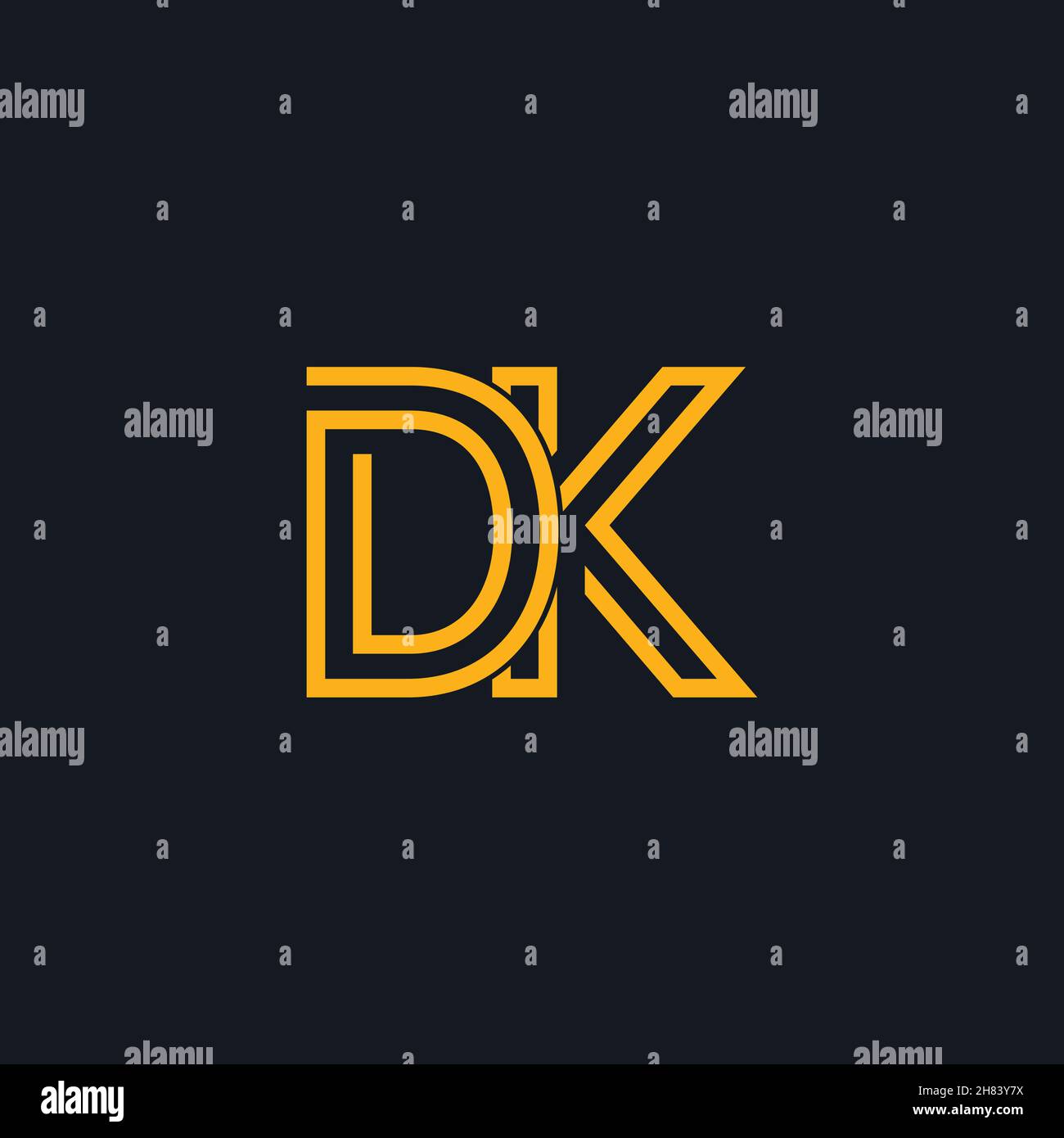 Professionelles, innovatives ursprüngliches DK-Logo. Minimalistisch elegantes Monogramm. Premium Business Artistic Alphabet Symbol und Zeichen Stock Vektor