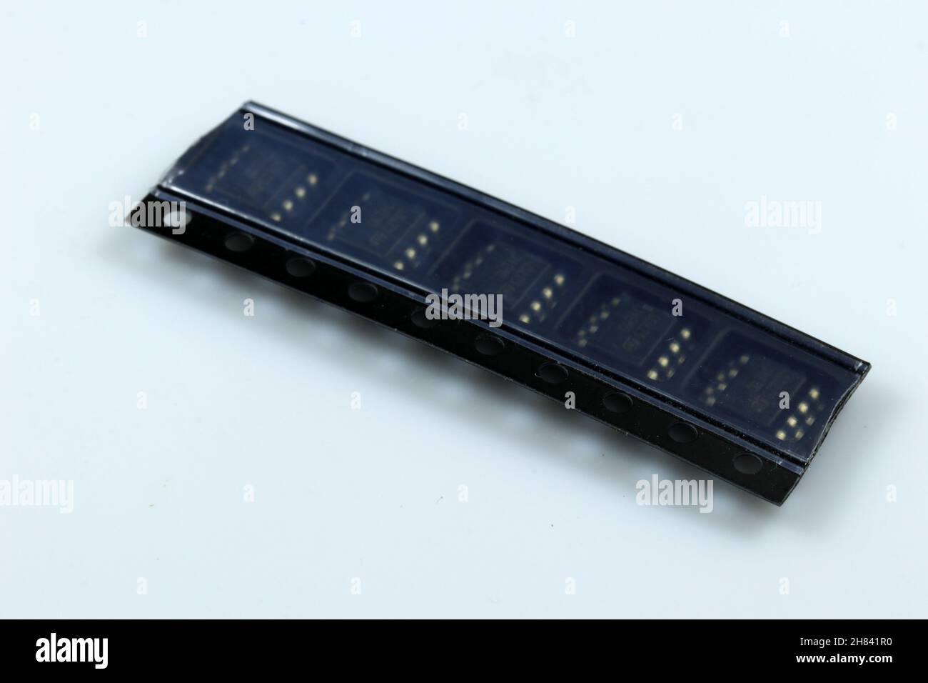 Elektronische Komponenten: microchip Makrobild. Mikrocontroller. Stockfoto