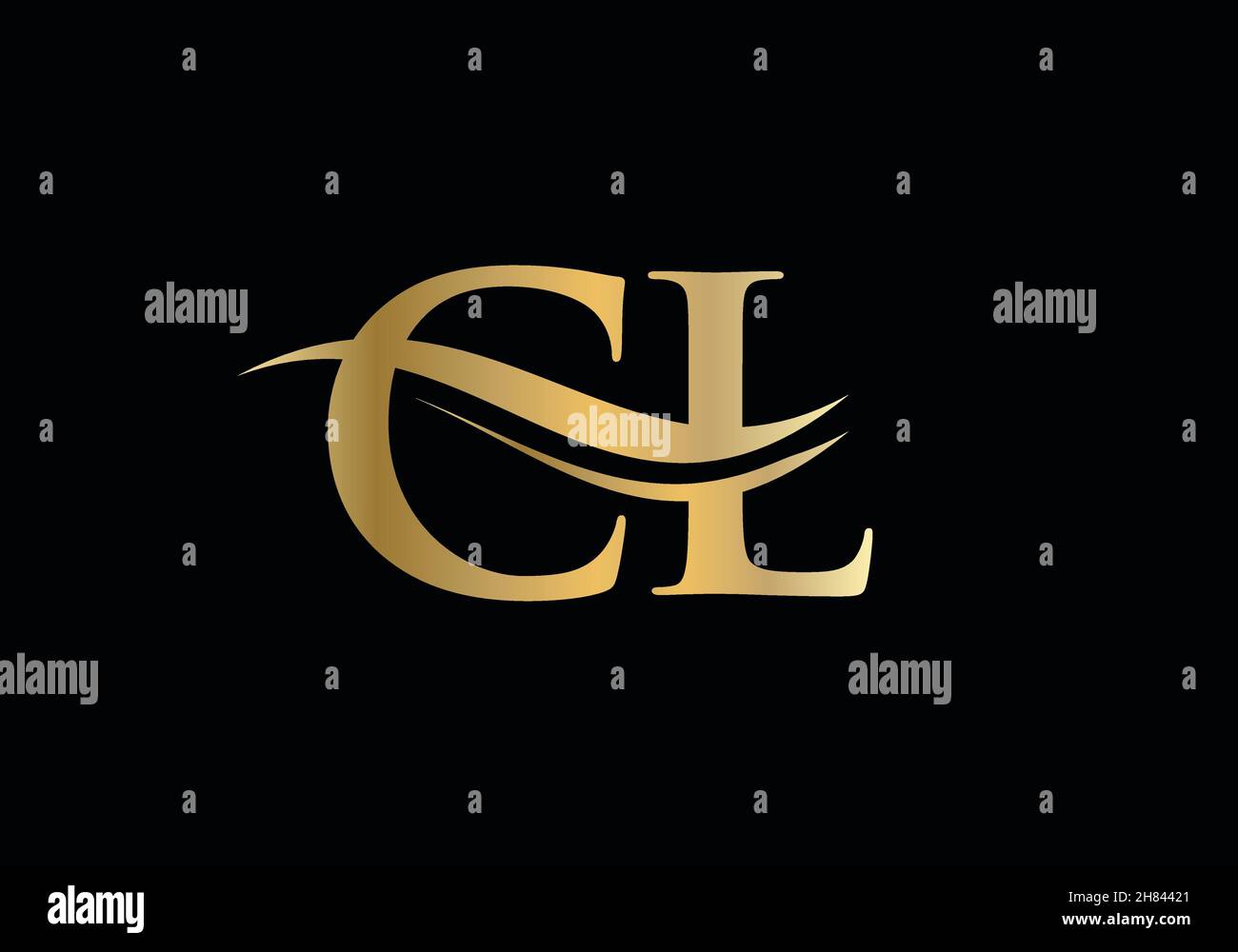 Ursprüngliche Vorlage für das mit einem CL-Buchstaben verknüpfte Logo. Swoosh Logo mit dem Buchstaben CL. CL Logo-Design-Vektor Stock Vektor