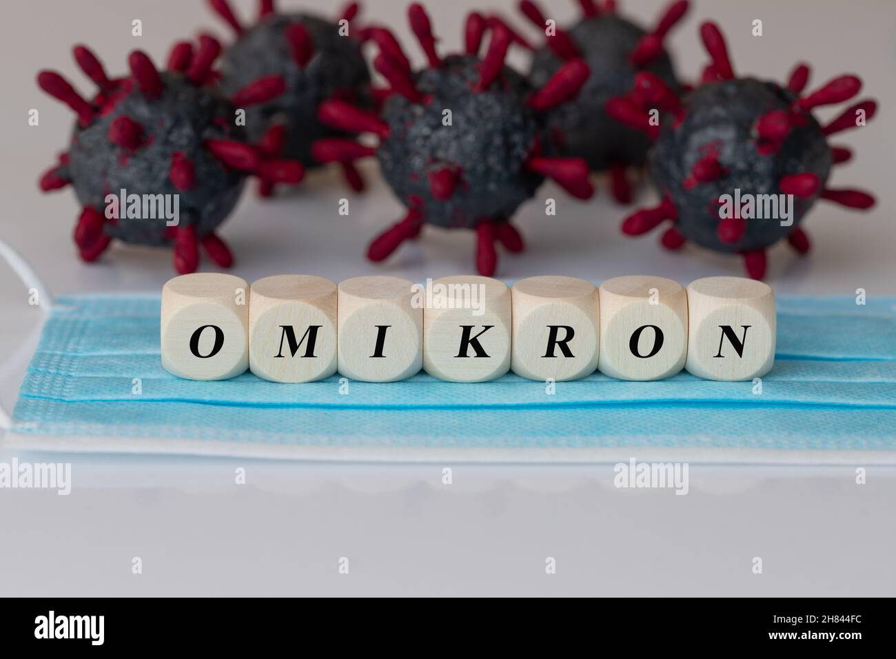 Omikron ist der neue Typ des Corona-Virus aus Südafrika, der als B.1.1.529 gekennzeichnet ist Stockfoto