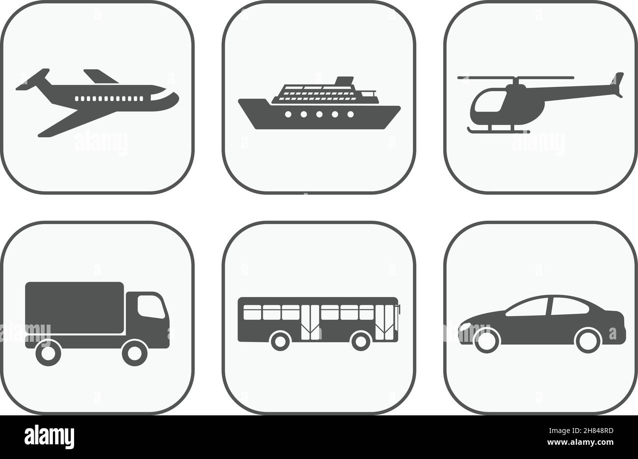 Transport-Symbole, flach einfaches Design - Vektor Stock Vektor