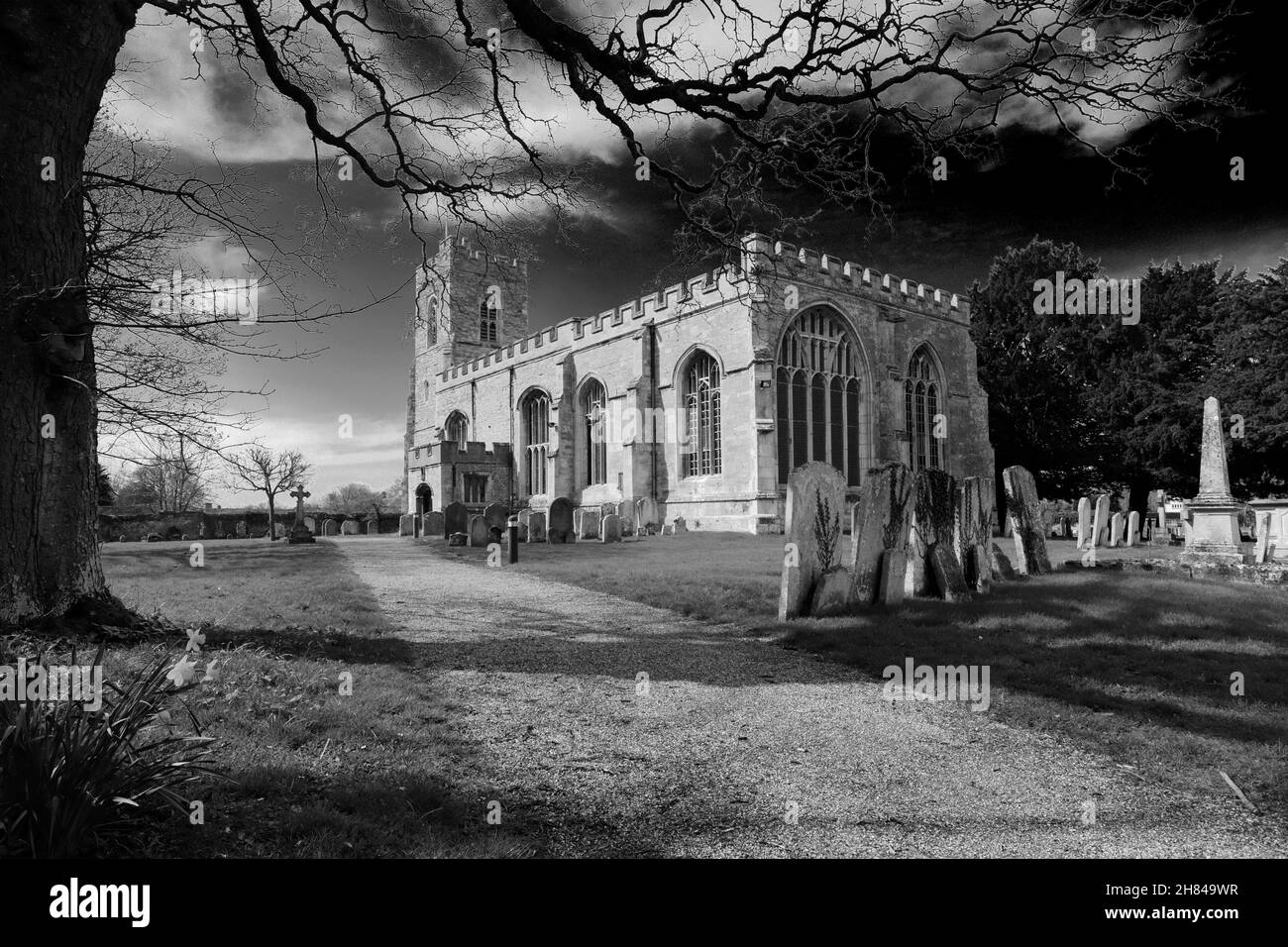 St. Lawrence Kirche, Dorf Willington, Bedfordshire, England. Stockfoto