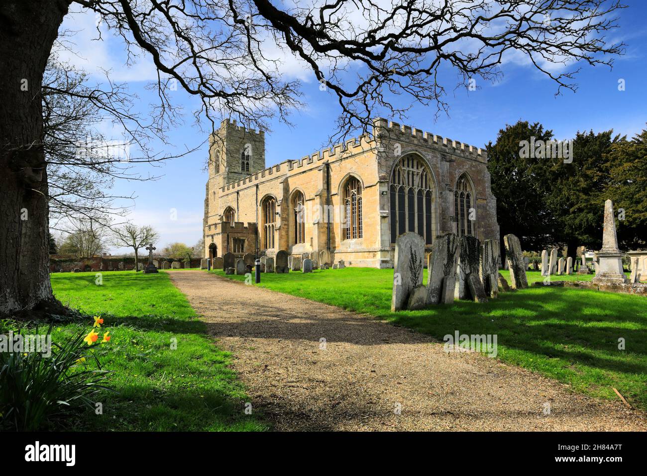 St. Lawrence Kirche, Dorf Willington, Bedfordshire, England. Stockfoto