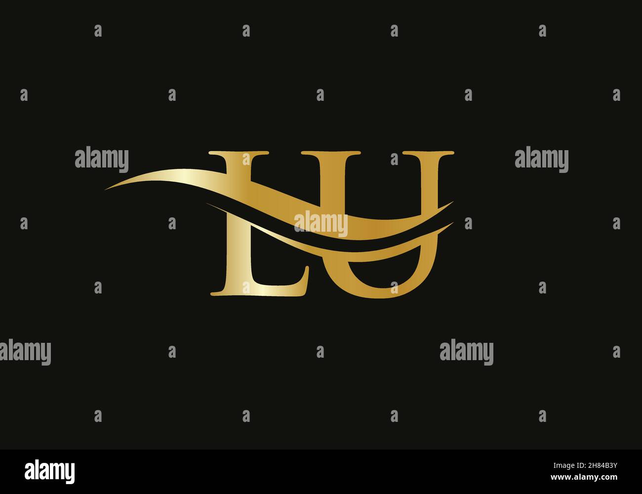 Modernes LU-Logo für Luxusmarken. Anfänglicher Vektor für das Design des Geschäftslogos mit LU-Buchstaben Stock Vektor