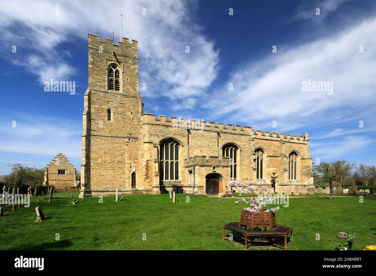 St. Lawrence Kirche, Dorf Willington, Bedfordshire, England Stockfoto