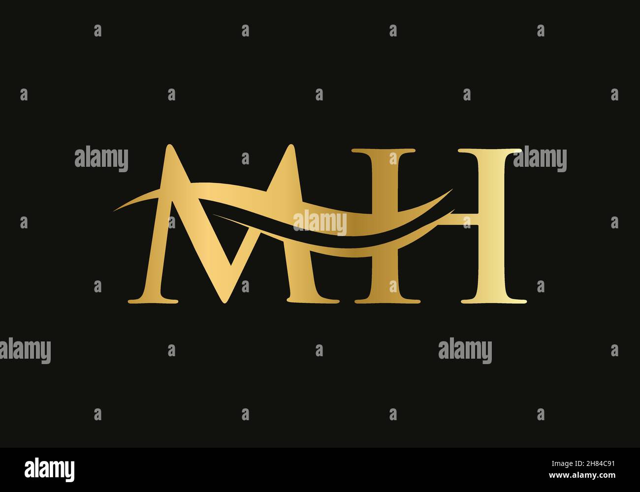 Initial Monogramm Buchstabe MH Logo Design Vektor. MH-Letter-Logo-Design mit modernem Trendy Stock Vektor