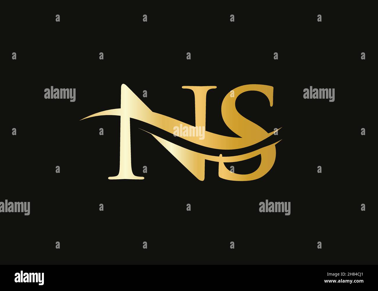 NS-verknüpftes Logo für Geschäfts- und Firmenidentität. Kreativer Buchstabe NS-Logo-Vektor Stock Vektor