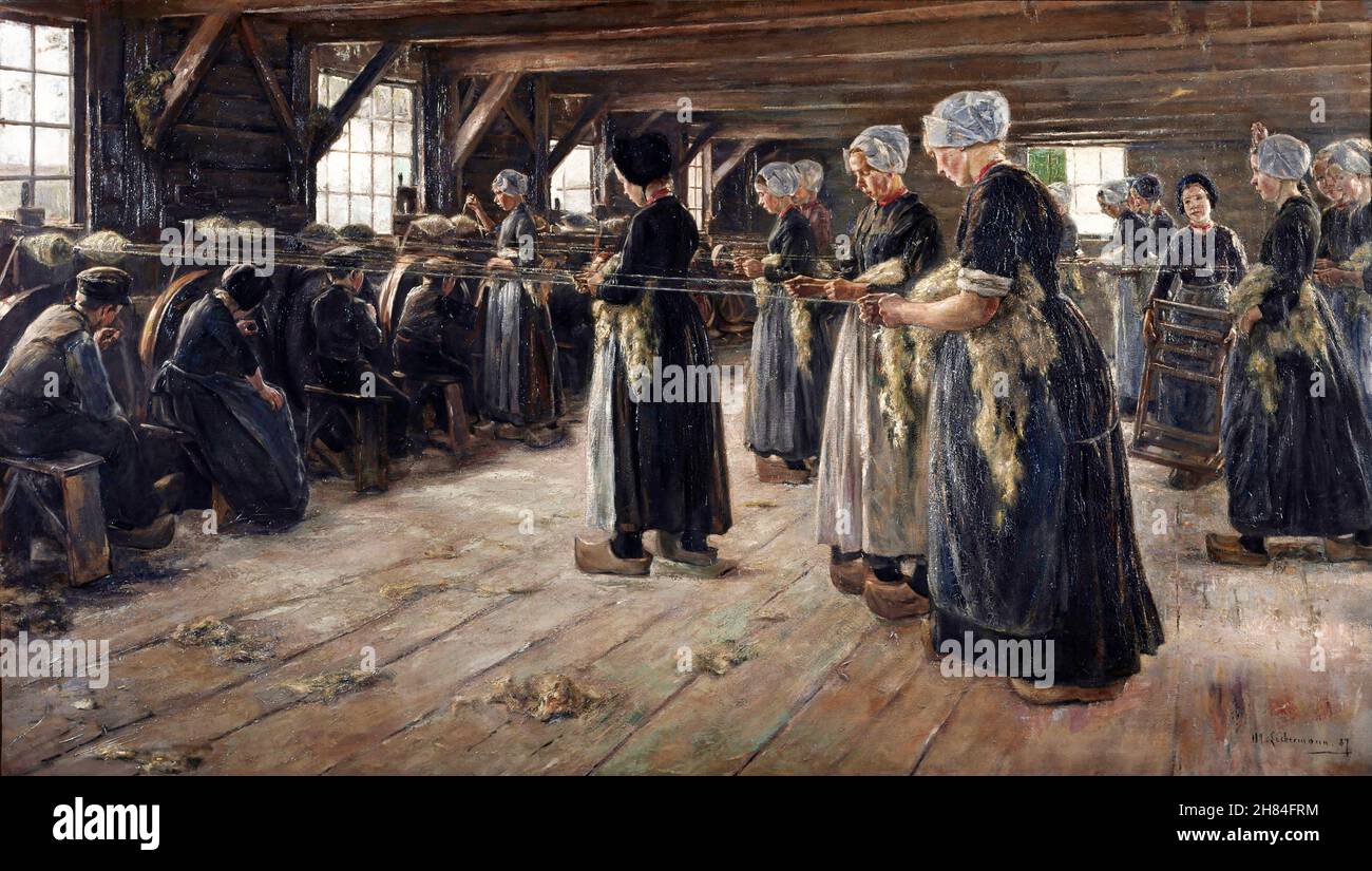 Die Flachsscheune in Laren von Max Liebermann (1847-1935), Öl auf Leinwand, 1887 Stockfoto