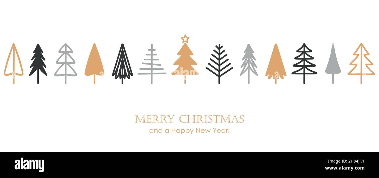 weihnachtskarte mit abstrakter Tannenbaumdekoration Stock Vektor