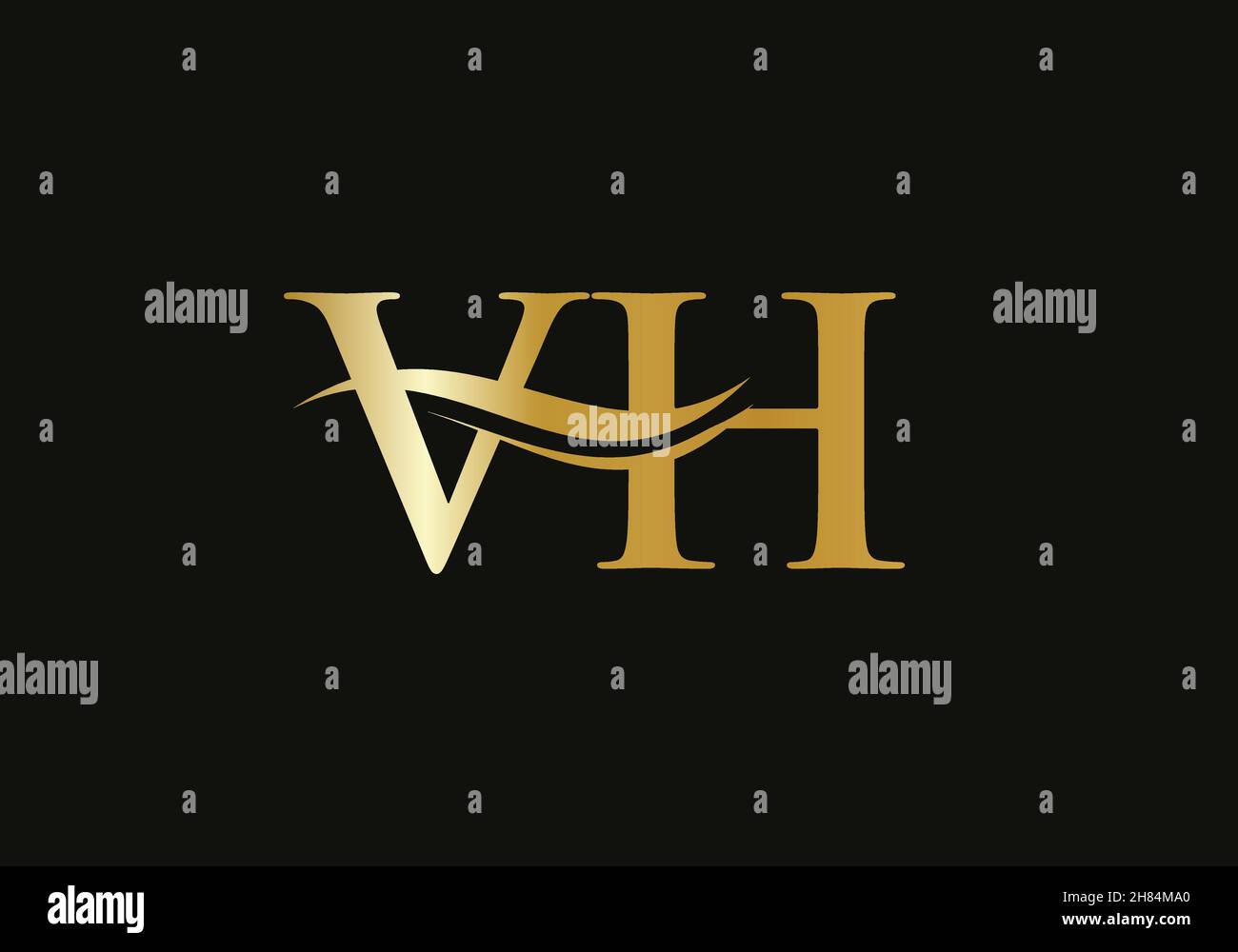 Initial Monogramm Buchstabe VH Logo Design Vektor. VH Buchstabe Logo-Design mit modernen trendigen Stock Vektor