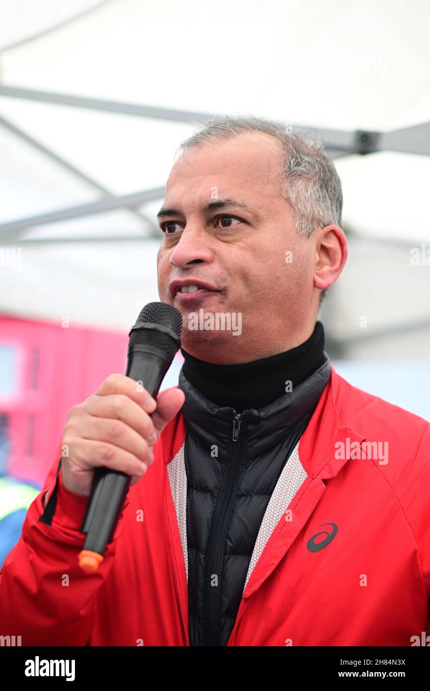 Kundgebung von Asiaten und Freunden, Nein zum neuen Kalten Krieg - Stoppt Rassismus - Stoppt asiatischen Hass, Chinatown London am 27th. November 2021. Stockfoto