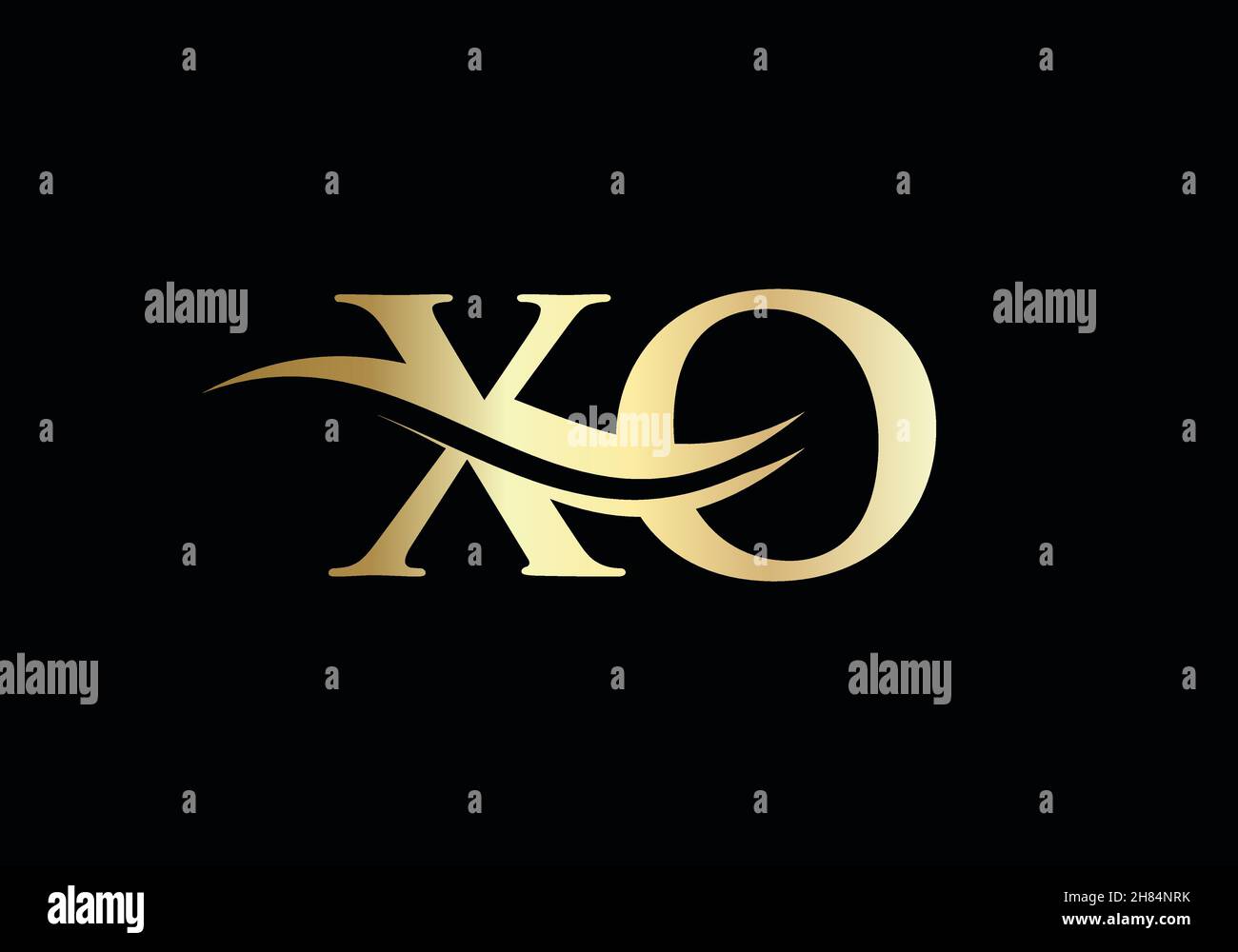XO Letter Linked Logo für Geschäfts- und Firmenidentität. Vektorvorlage für den Anfangsbuchstaben des XO-Logos Stock Vektor