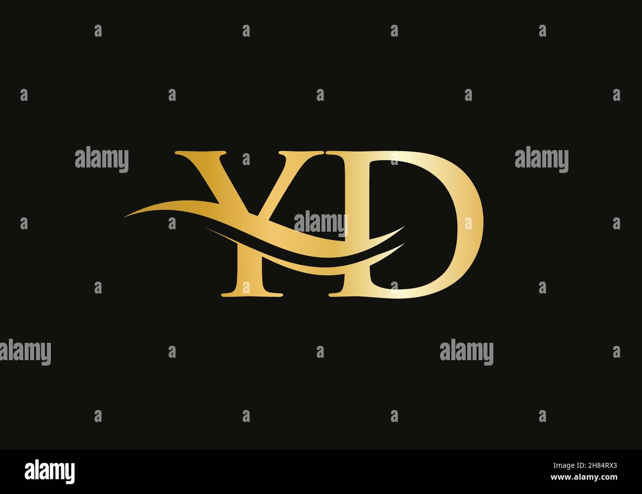 Logo mit goldenem YD-Schriftzug. YD-Logo-Design mit kreativem und modernem Trend Stock Vektor