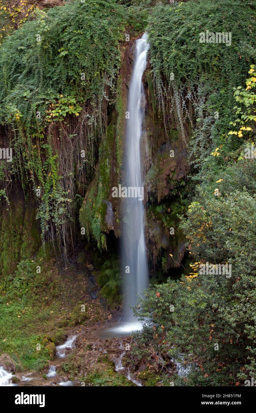 Wasserfall des Hell's Valley, Villa Gregoriana, Tivoli, Italien Stockfoto