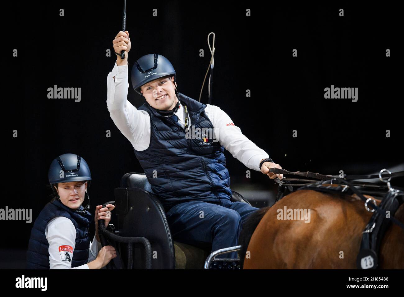 Glenn Geerts, Belgien, während des CAI-W World Cup Competition Driving Event während der Sweden International Horse Show in der Friens Arena in Solna, Stockholm, Schweden, am 27. November 2021. Foto: Erik Simander / TT / kod 11720 Stockfoto