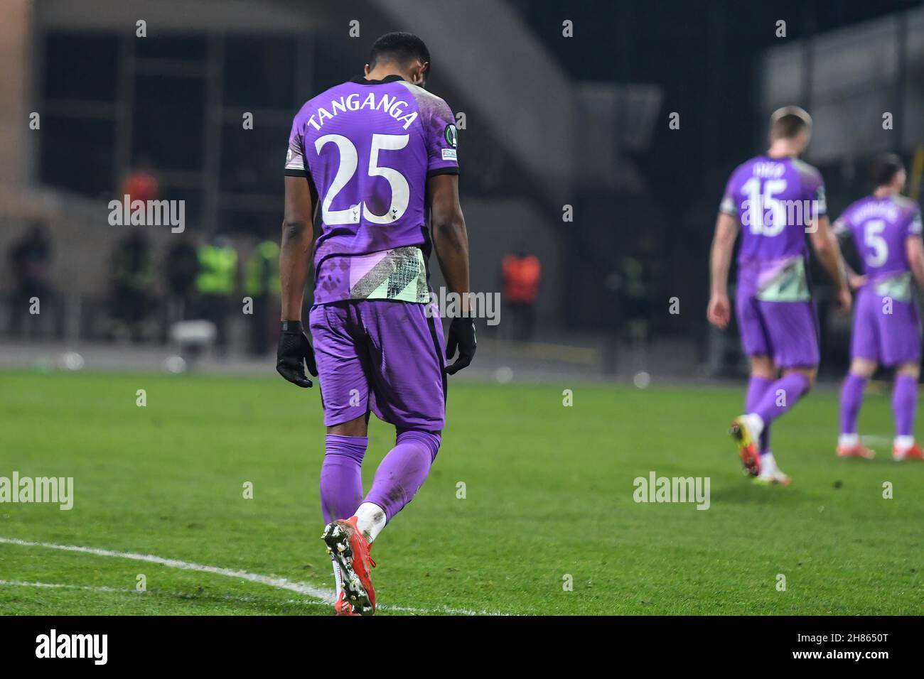 Tottenham Hotspur-Spieler werden nach dem Gruppenspiel der UEFA Europa Conference League zwischen NS Mura und Tottenham Hotspur im Stadion Ljudski Vrt gesehen. (Endergebnis; NS Mura 2:1Tottenham Hotspur) Stockfoto