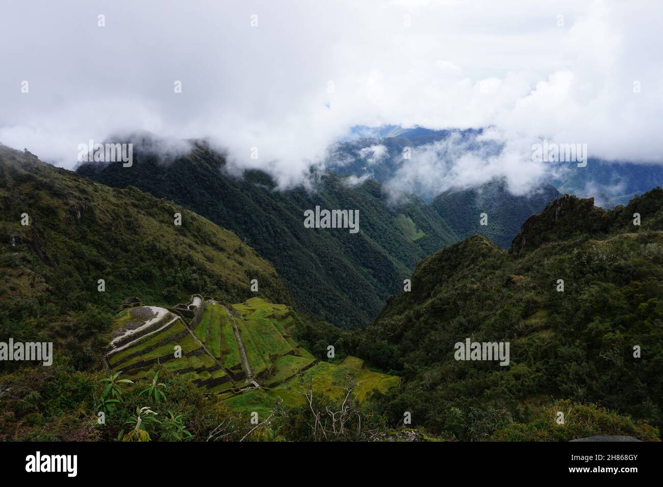 Durch die Ruinen von inka Stockfoto