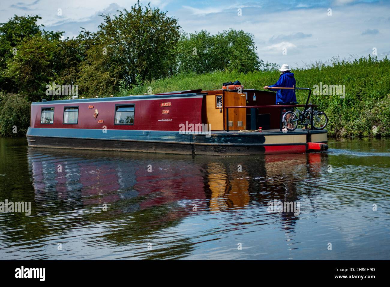 Rotes Schmalboot, Kanal, doncaster Stockfoto