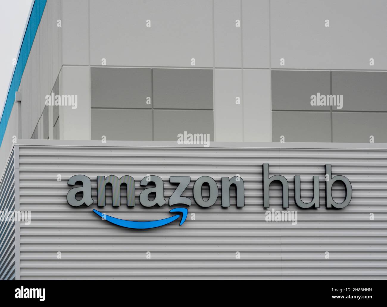 Außenansicht des Amazon-Gebäudes Stockfoto