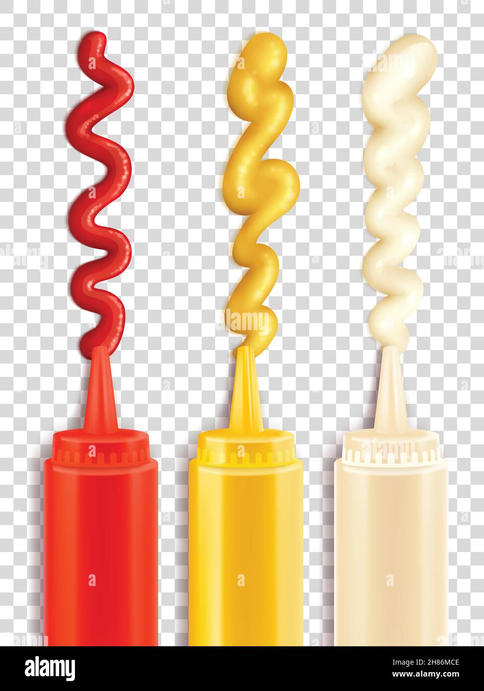 Farbsymbole, die Sauce Flasche mit Streifen von Gewürz Vektor Ilustration Stock Vektor