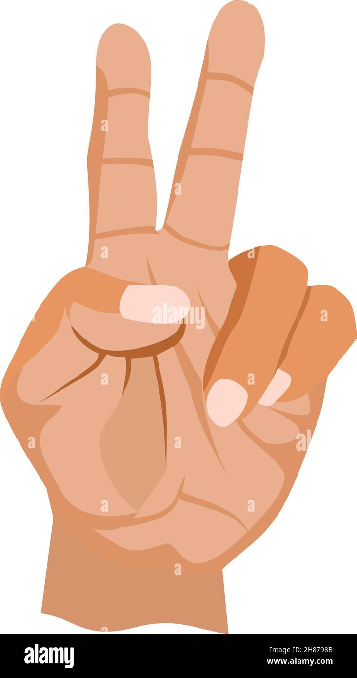 Finger Nummer Zwei Vektor Stock Vektor