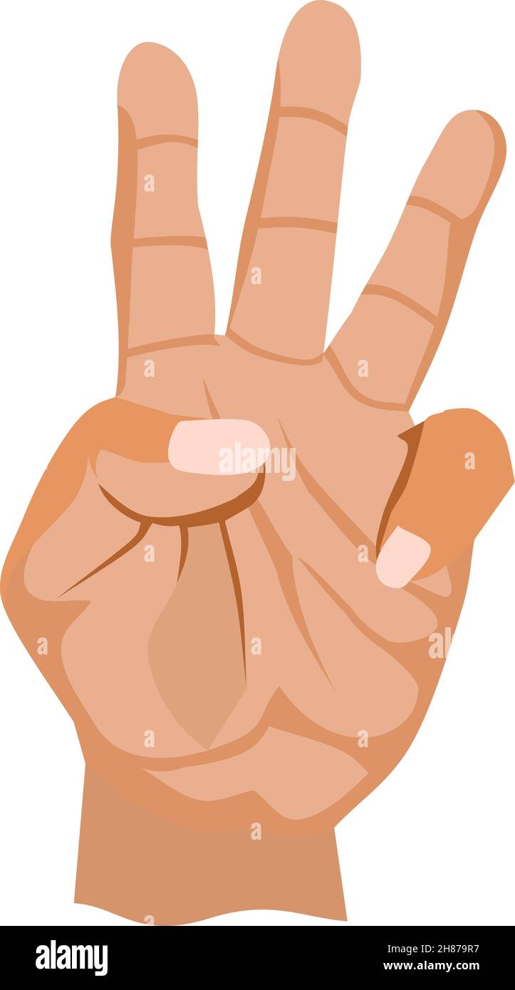 Finger Nummer Drei Vektor Stock Vektor