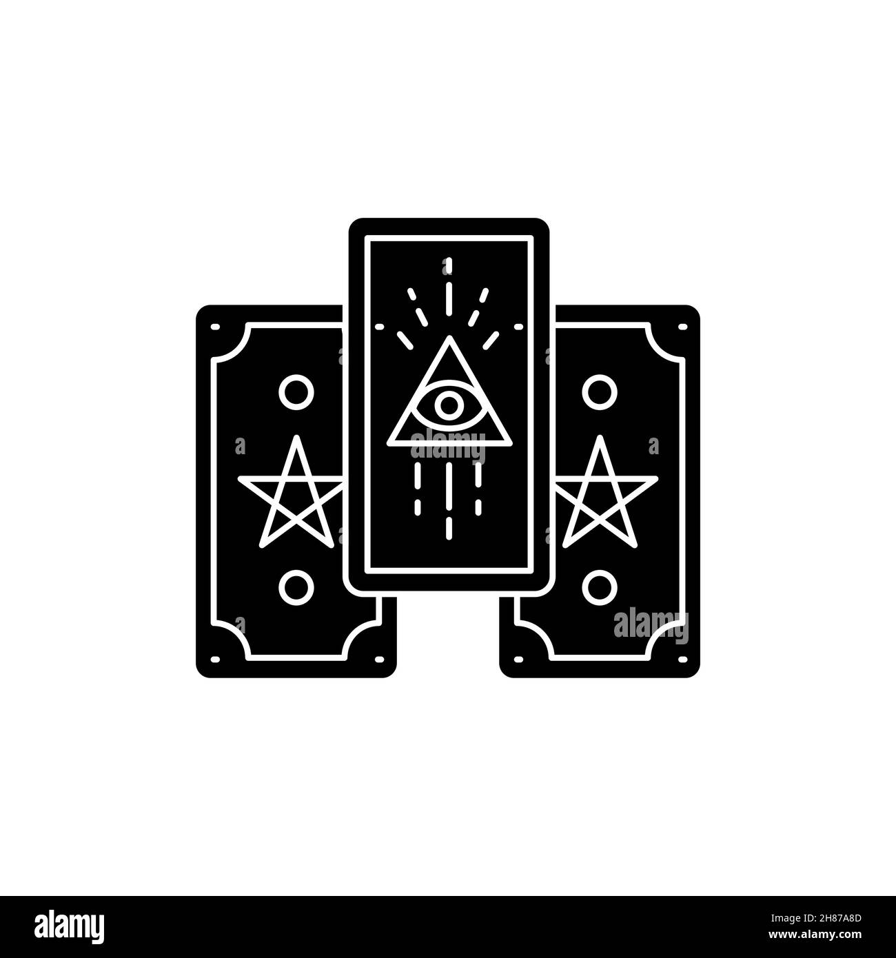 Farbliniensymbol für Tarot-Karten. Isoliertes Vektorelement. Skizzieren Sie das Piktogramm für Webseite, mobile App, Promo Stock Vektor