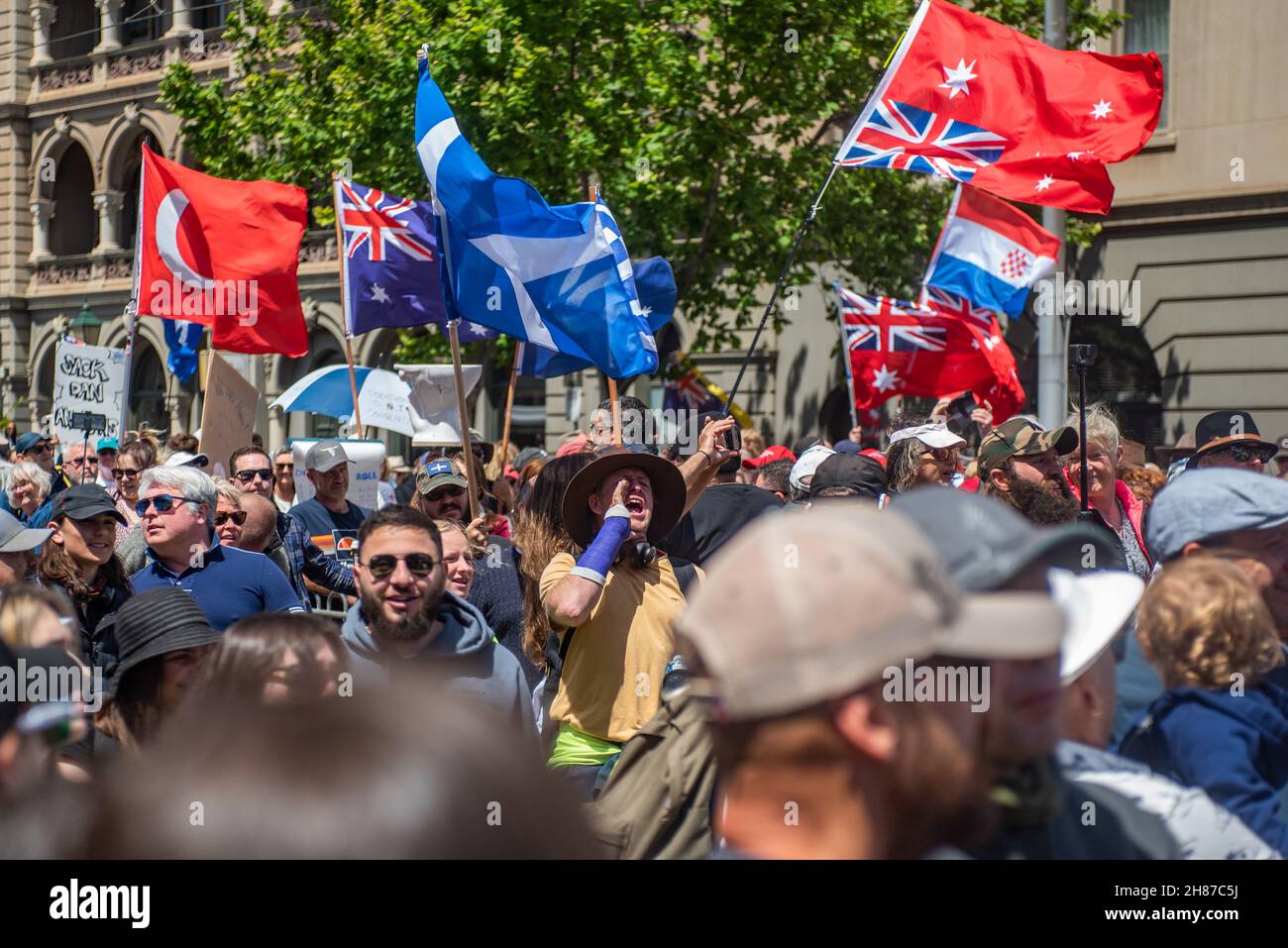 27th. November 2021. Melbourne, Australien. Tötet die Bill Rally. Quelle: Jay Kogler/Alamy Live News Stockfoto