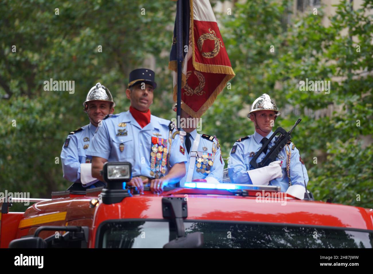 Sapeurs pompiers de paris au défilé du 14 juillet 2021 Stockfoto