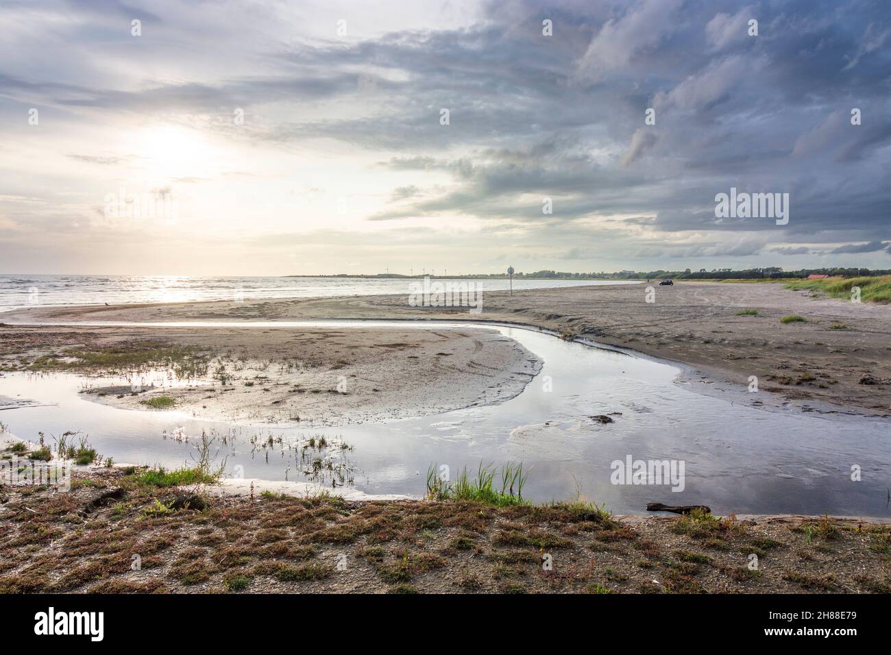 Falkenberg: Strand am Kattegat Meergebiet in , Hallands län, Schweden Stockfoto