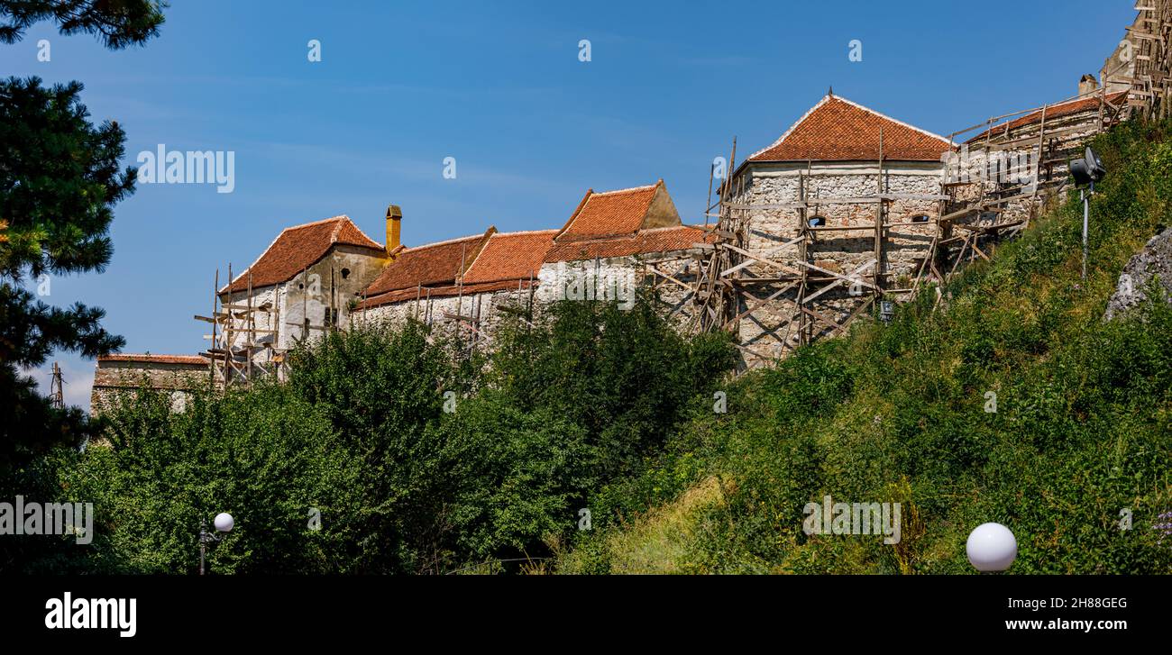 Das Schloss von Rasnov oder Rosenau in Rumänien Stockfoto