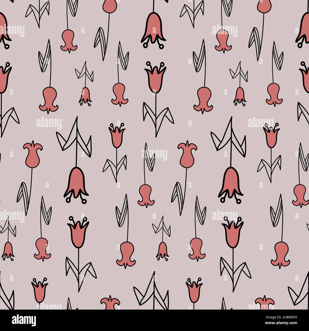 Rosa Tulpe Blume Blüte, nahtlose Muster Hintergrund Tapete Textil-Design Stock Vektor