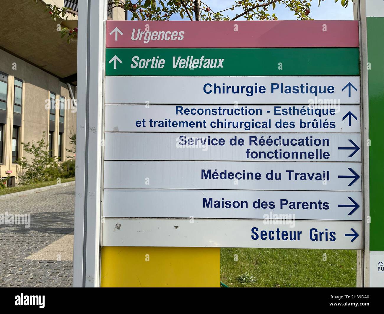 Krankenhaus-Beschilderung Stockfoto