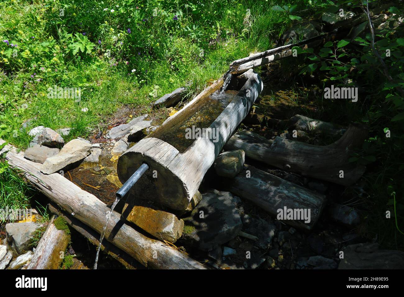 Bergwassermanagement Stockfoto
