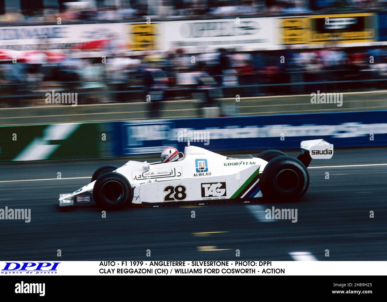 AUTO - F1 1979 - ANGLETERRE - SILVESRTONE - FOTO: DPPI CLAY REGGAZONI (CH) / WILLIAMS FORD COSWORTH - ACTION - FOTO: DPPI/DPPI/LIVEMEDIA Stockfoto