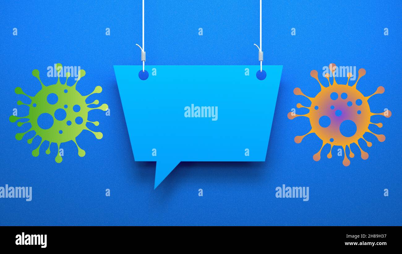 Sprechblase, Fragezeichen und neue Variante Stockfoto