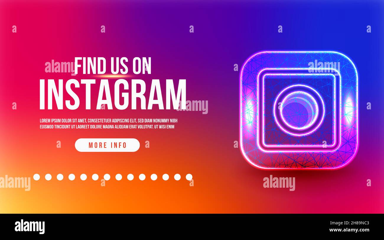 Finden Sie uns auf instagram Vektor Illustration Stock Vektor