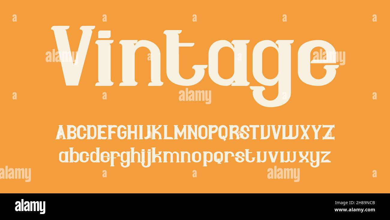 Vintage-Schrift Alphabet Vektor Illustration isoliert Hintergrund Stock Vektor