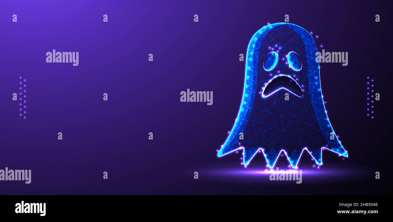 ghost Low Poly Drahtmodell Vektor-Illustration isoliert Hintergrund Stock Vektor