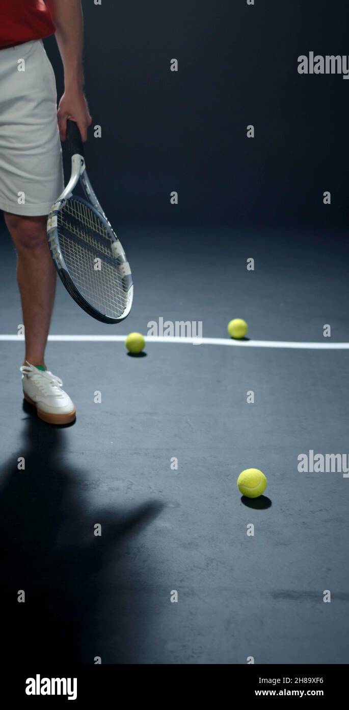 Ein Hintergrundbild mit einem Tennisspieler Stockfoto