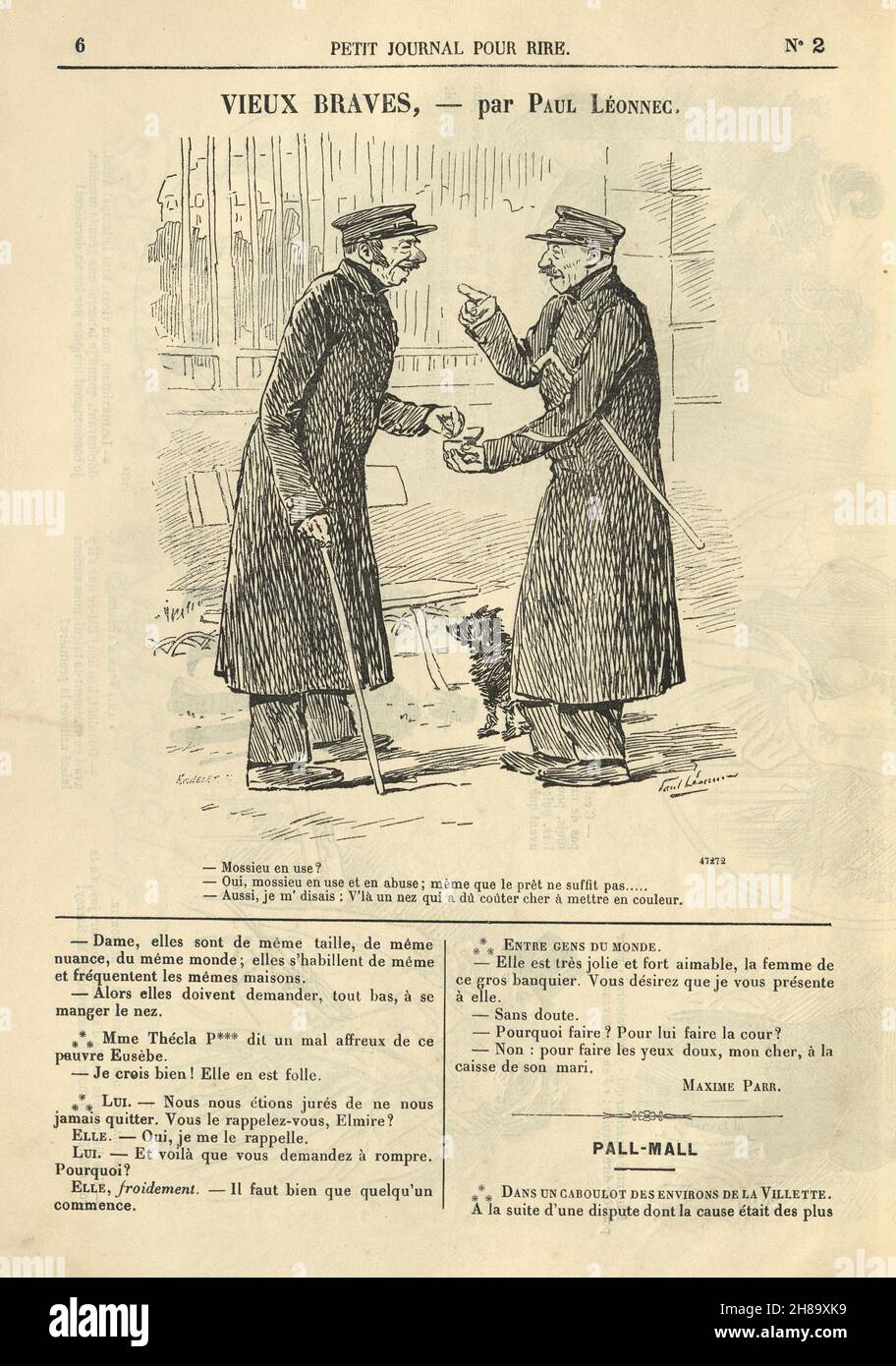 Seite aus der französischen Comic-Zeitung Cartoon, Petit Journal Pour Rire, 1897. Stockfoto