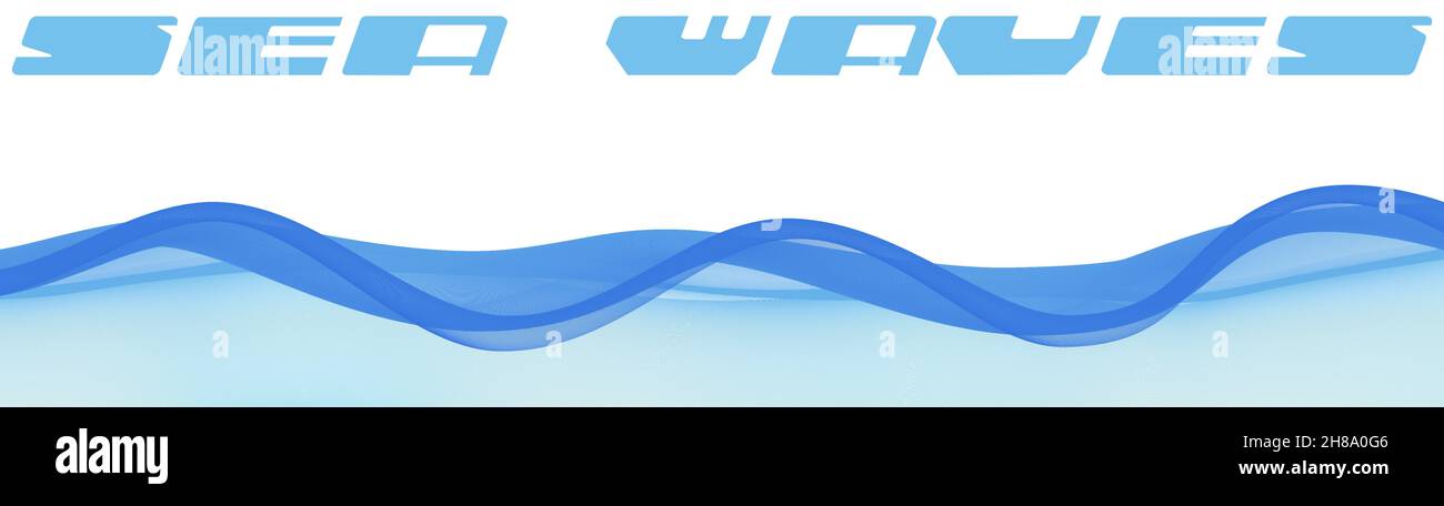 Meer wellig gewellte Wasseroberfläche. Vektorgrafiken mit gewellten Wellen Stock Vektor