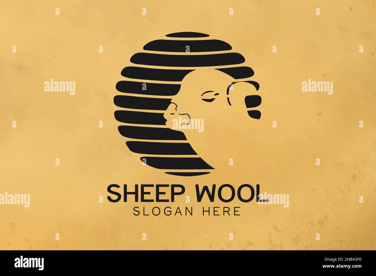Wolle Garn und Schafe Logo Designs Inspiration isoliert auf weißem Hintergrund Stock Vektor