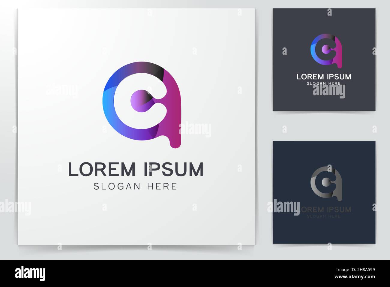 Buchstaben A C gerundet Logo Designs Inspiration isoliert auf weißem Hintergrund Stock Vektor