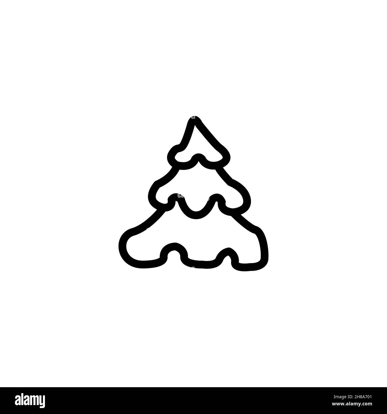 Zypresse, weihnachtsbaum Linie Symbol Vektor-Illustration Stock Vektor